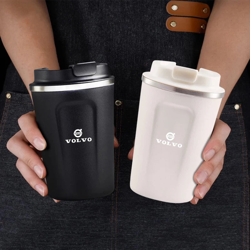 Car Logo Thermos Cup High Quality Insulated Thermos Double Wall Thermal Iced Travel Cup For Volvo V50 S60 S90 S80L EX30 V40 XC90