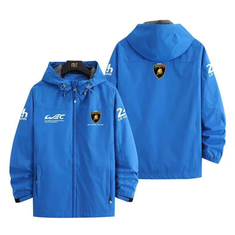 Men's thin windbreaker jacket with Lamborghini logo, suitable for sports, leisure, outdoor and fishing, windproof, UV protection