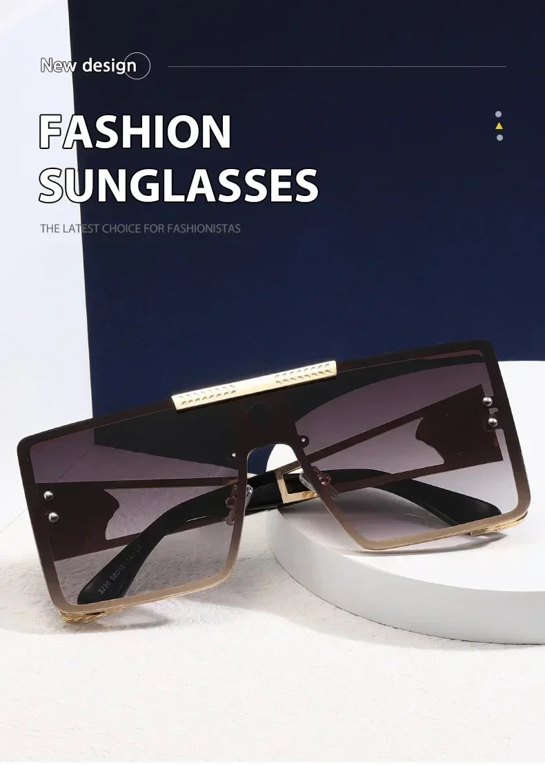 New Personality Square Big Cool Sunglasses for Men Women Fashion Retro Luxury Design Male Sun Glasses Gafas UV400 Gafas De Sol