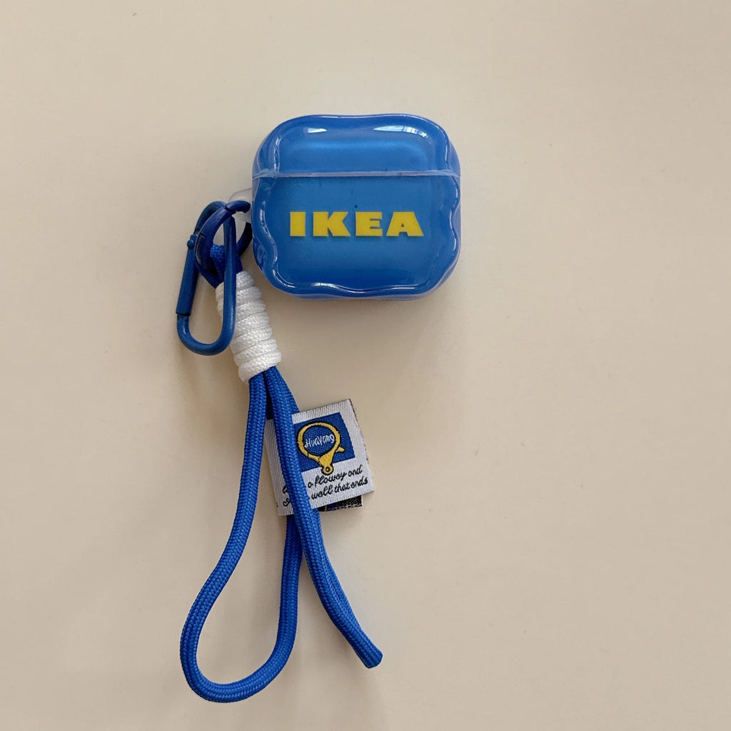 Fun Blue-Backed Alphabet Earbud Cases for AirPods Pro 3, Pro 2, AirPods 4, 3, 2, 1 Shock-Resistant Protective Cases with Lanyard