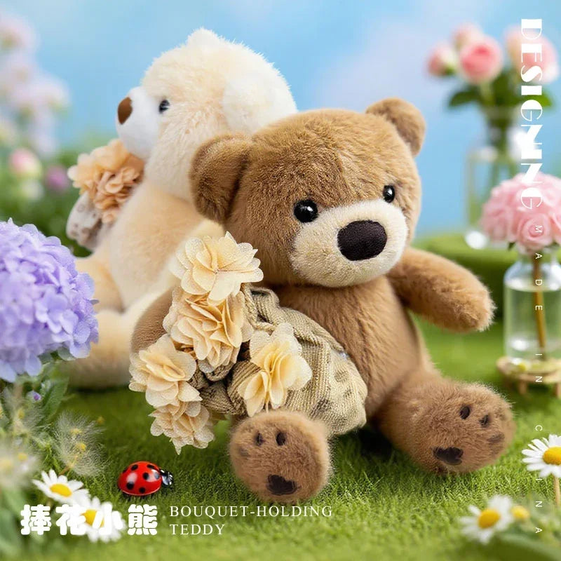 Cute Teddy Bear Plush Toy With Flower Plush Bouquet Love Bear Doll Romantic Holiday Gift Gifts Valentine's Day