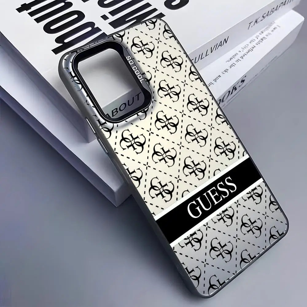 Guesses What Phone Case for Samsung Galaxy S26 S25 S24 S23 S22 S21 S20 Note20 Plus Ultra Colorful Silver Cover