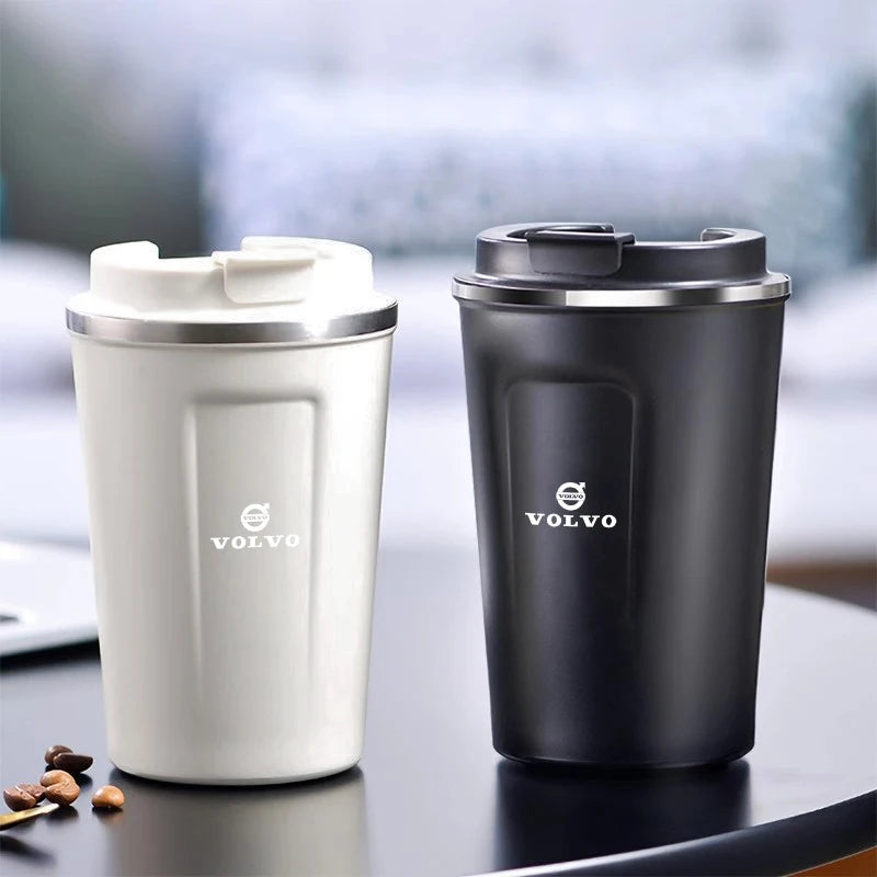 Car Logo Thermos Cup High Quality Insulated Thermos Double Wall Thermal Iced Travel Cup For Volvo V50 S60 S90 S80L EX30 V40 XC90