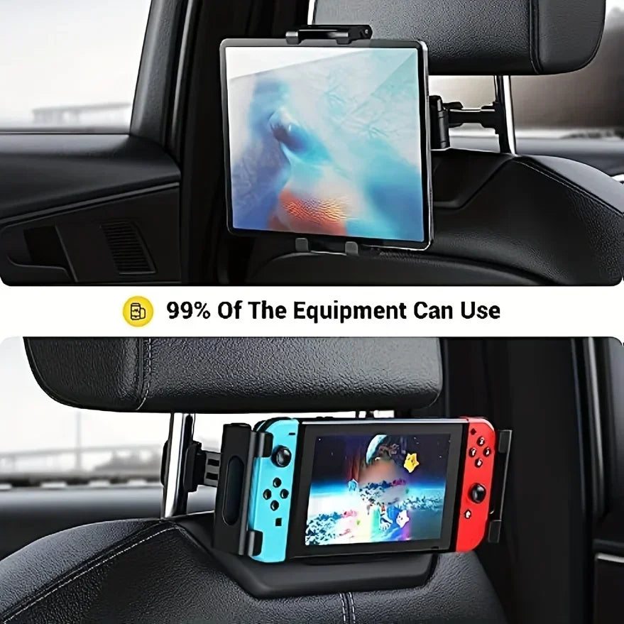 Car Tablet Holder Headrest iPad Mount Auto Telescopic Backseat Tablet Stand Cradle Clip Universal Seat Back Cell Phone Bracket