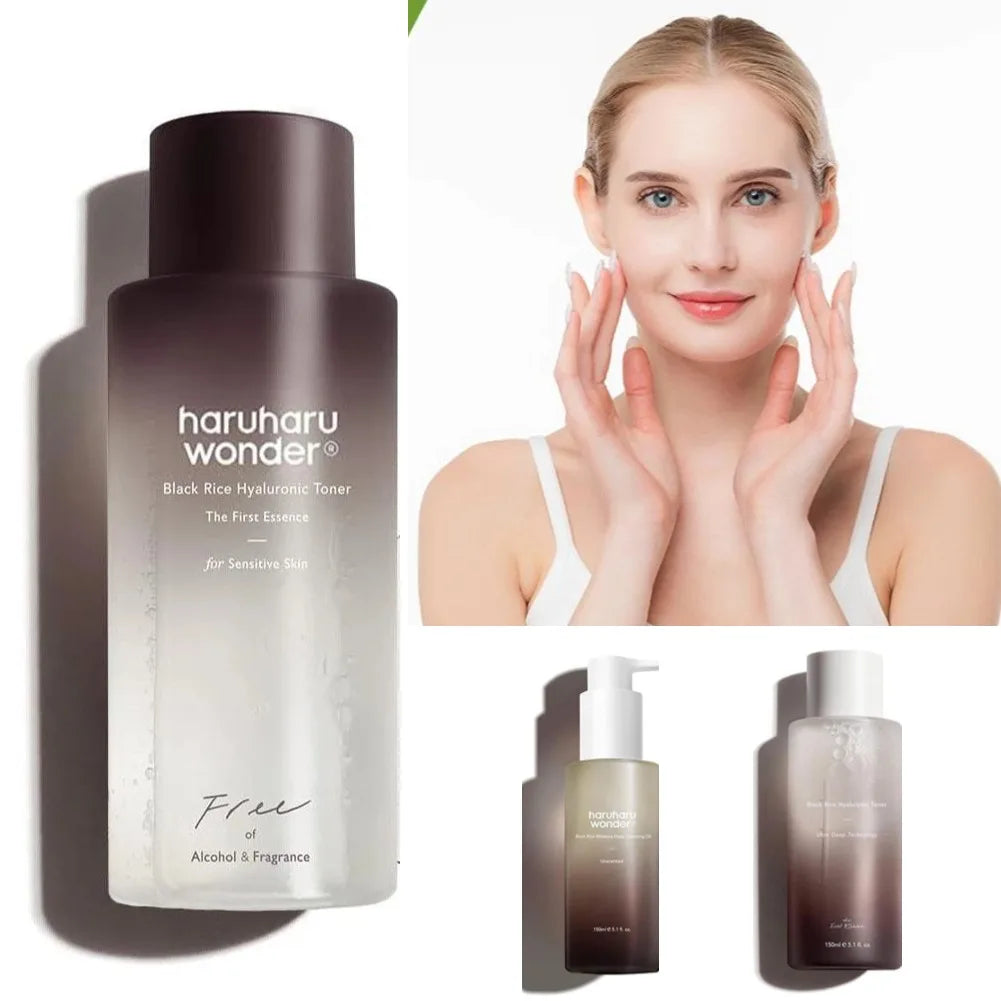 Haruharu Wonder Black Rice Toner Hyaluronic Acid Facial Essence Deep Moisturizing Facial Skin Essence Korean Skin Care Products