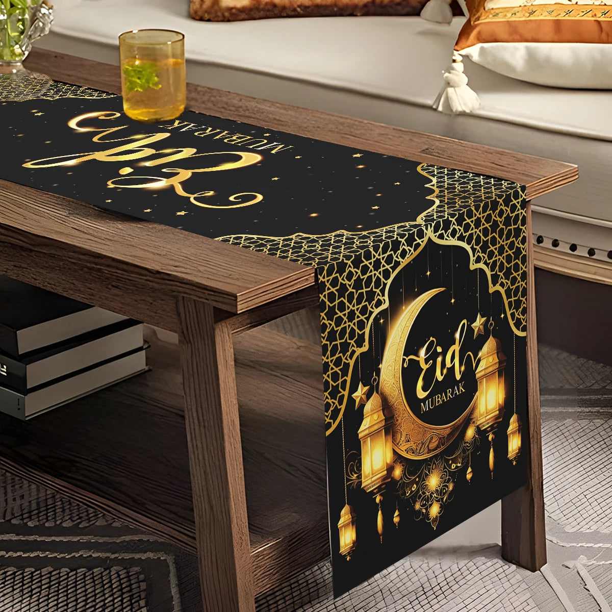 Ramadan Table Runner Eid Mubarak Decoration 2026 for Home Ramadan Kareem Ramadan Mubarak Islamic Muslim Party Eid Al-Fitr Gifts