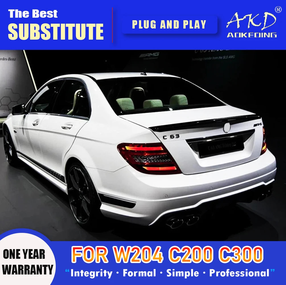 AKD Tail Lamp for Benz W204 LED Tail Light 2007-2013 C180 C200 C300 C350 C63 Rear Fog Brake Turn Signal Automotive Accessories