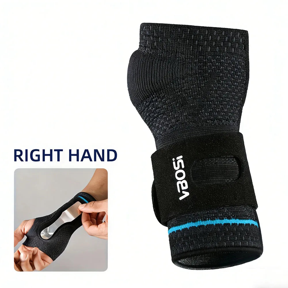 1pc Wrist Palm Support with Removable Metal Stays and Straps, Adjustable Brace Right Left Hand for Women And Men