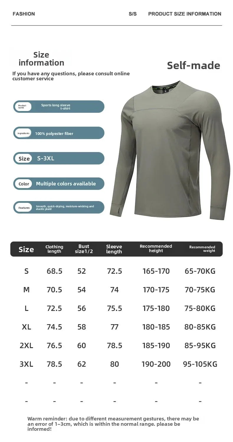 Quick Dry Long Sleeve T-Shirt Men's Thin Collar Breathable Outdoor Sports Base Shirt Striped Pattern Casual Comfortable Top