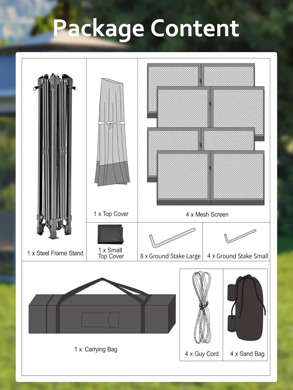 13x13FT Pop Up Gazebo, Canopy Tent with Mosquito Netting, Outdoor Patio Gazebo, Backyard Tent for Party Wedding Outdoor Dining
