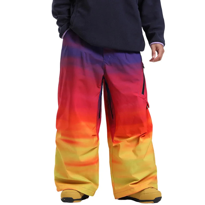 Gsou Snow Men's & Women's Snowboard Pants Waterproof Windproof Ski Trousers Thermal Winter Workwear Loose Fit Outdoor Sportswear