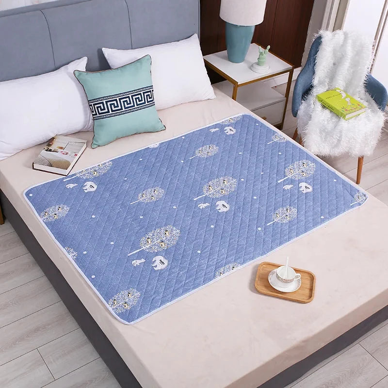 Washable Mattress Urine Mat for Baby Toddlers Cute Cartoon Bed Protector Diaper Bedding Urine Pads Cloth Breathable