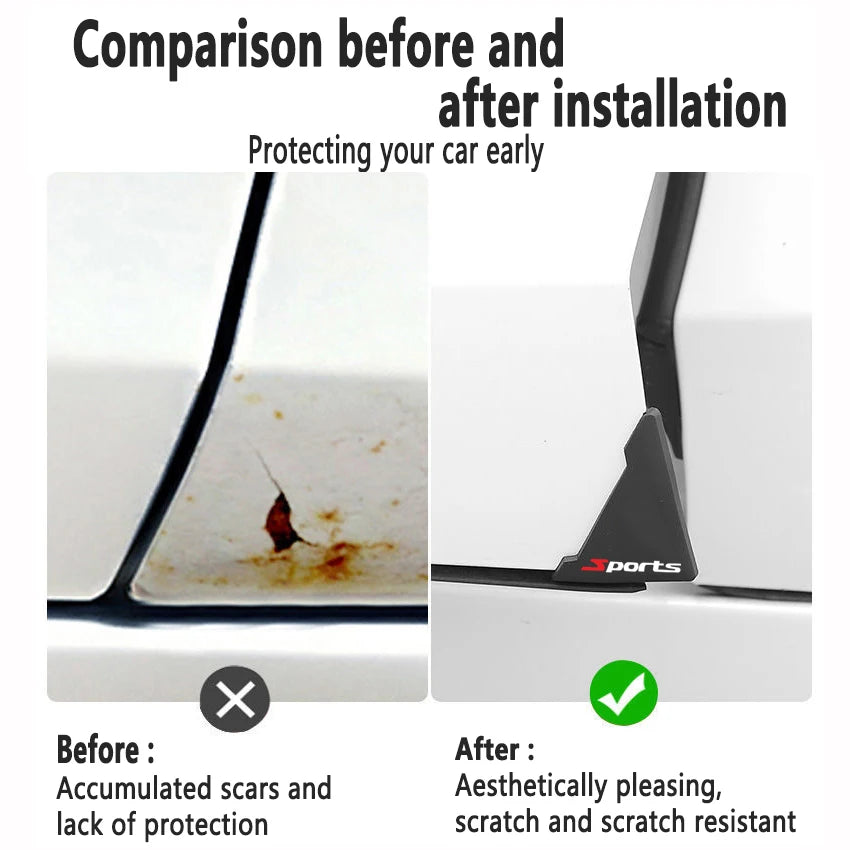 2/4pcs Universal Car Door Corner Protectors, Sport Pattern Silicone Anti-Scratch Bumper Covers for Vehicle Door Protection