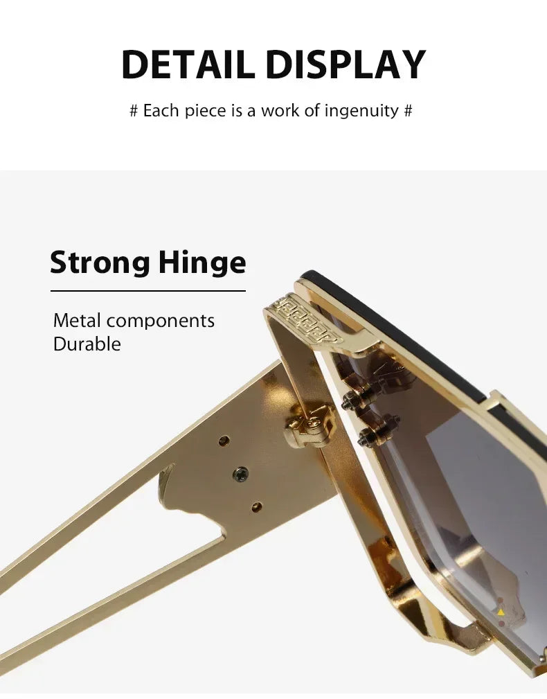 New Personality Square Big Cool Sunglasses for Men Women Fashion Retro Luxury Design Male Sun Glasses Gafas UV400 Gafas De Sol