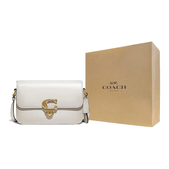COACH Studio Glove Tanned Leather Shoulder Bag, Crossbody Bag Medium Women's White C6641-B4HA