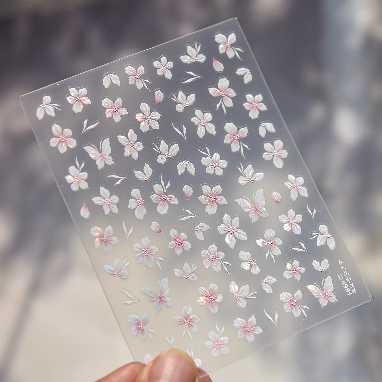 Embossed Flower Pink Butterfly Lucky Peach Blossom Chic Spring Petal 5D Soft Relief Adhesive Nail Art Stickers Manicure Decals