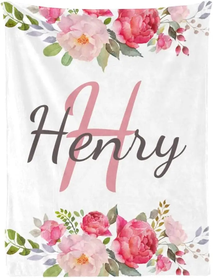 Personalized Baby Blankets with Name - Baby Blankets for Boys - Custom Baby Swaddle Blanket