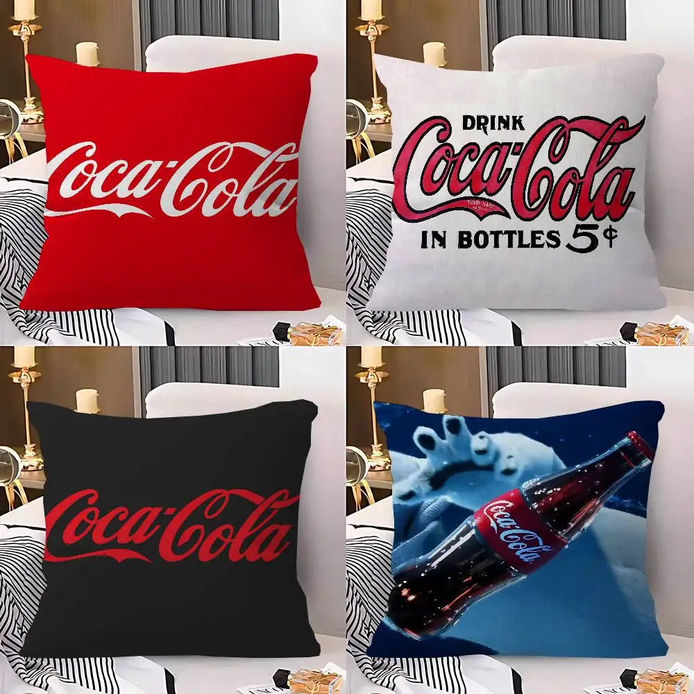 C-Coca C-cola Vintage Logo Pillow Cushion Cover Pillowcase Living Room Sofa Home Decor Customized