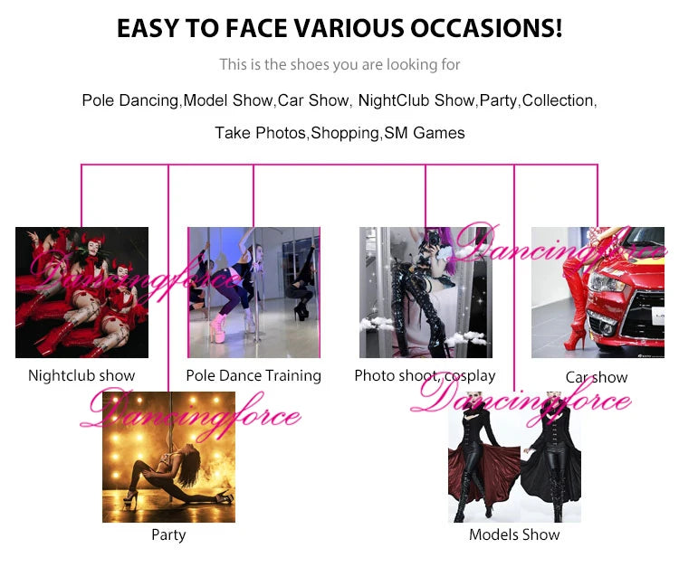 Black Matte Sexy 20cm 8Inches Super High Heel Stripper Pole Dance Shoes Nightclub Exotic Short Ankle Boots Party Women's