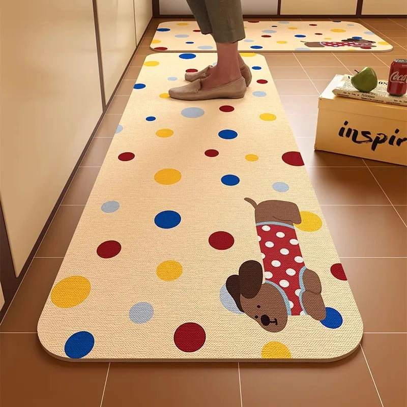 VIKAMA Budding Diatomite Carpet Scandinavian Style Non-Slip Water-Absorbent Mute Kitchen Breakfast Area Home Decoration