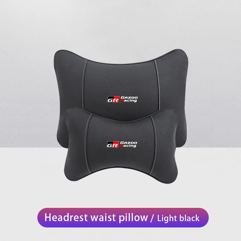 Leather Car Headrests Lumbar Pillows Auto Neck Pillows For Toyota Supra Aygo Prado RAV4 Hilux Yaris Corolla 4Runner Camry Avalon