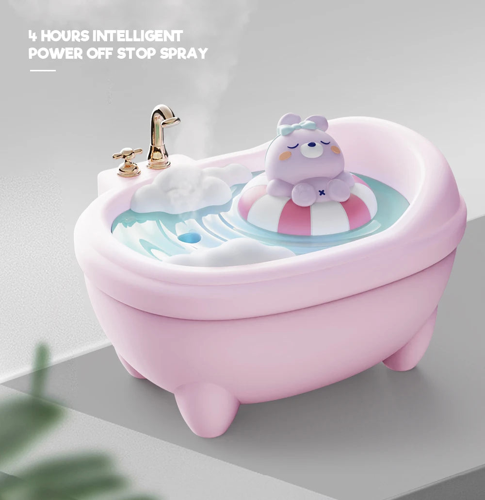 Tub Air Humidifier with Small Spray Hydration, Silent USB Aromatherapy Diffuser for Bedroom, Desktop, Car, Home, and Office Use