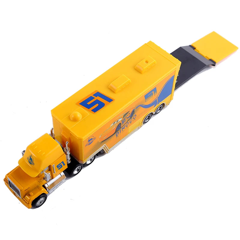 Disney Cars Figures Mack Truck Lightning McQueen Racing 1:55 Die Cast Model Children Mini Vehicle Toys Collection Birthday Gifts