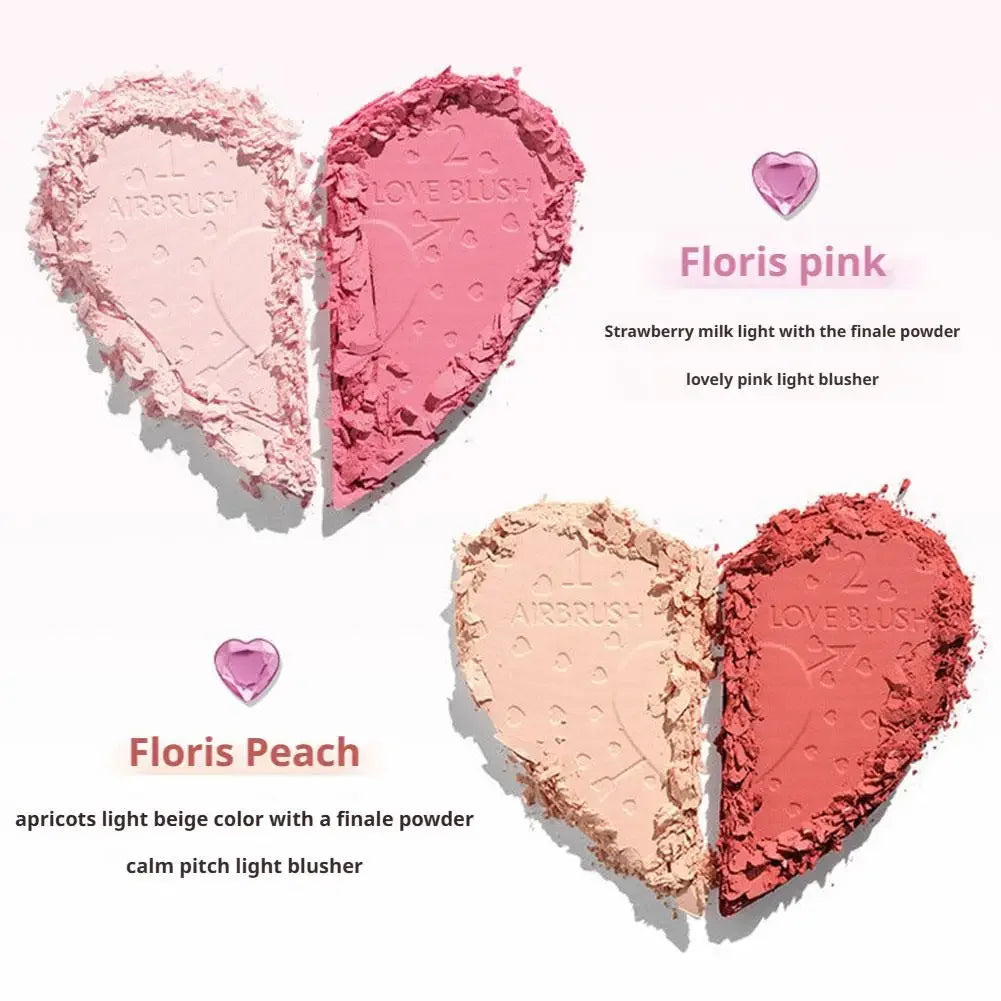 Charlotte Tilbury Shimmer Makeup Air Cushion Lightweight Moisture Oil Control Two Color Heart Shape Powder Blusher Unique Design