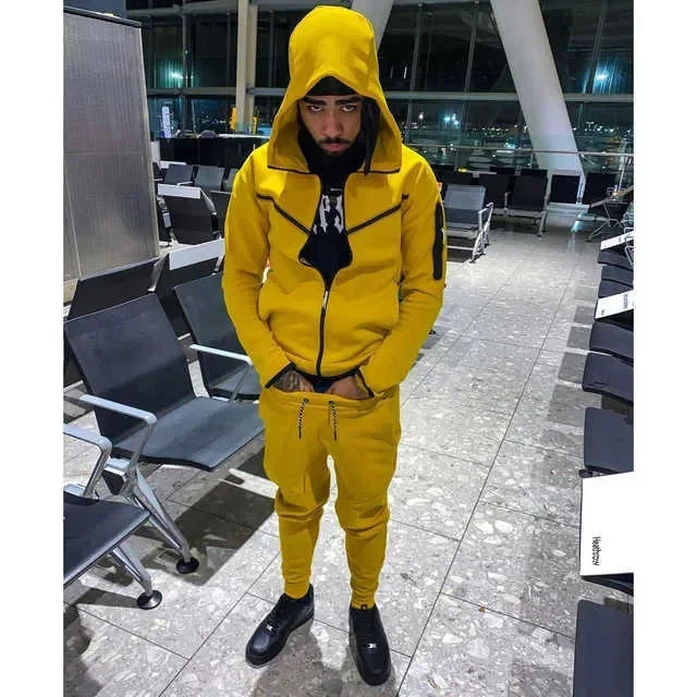 Men's Tracksuits Sports Suit Cotton Brand Tech Fleece Good Quality Hoodie Male Training Wear Sweatshirt Set Sweatpants