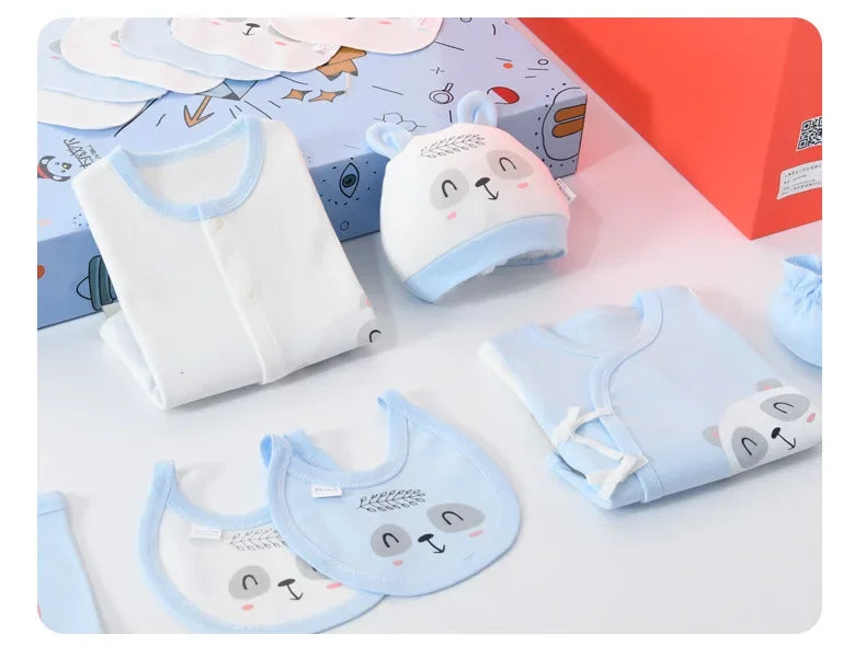 Newborn 18pcs/Set Clothes Soft Cotton Cartoon Clothing Set Spring Autumn Baby Boys Girls New Born Hat Bib Suits 0-6Months Babies