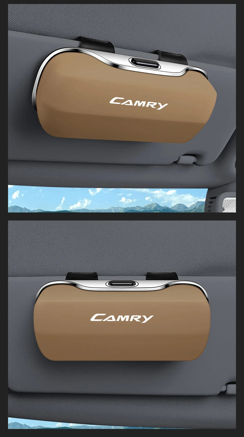 Car Eyewear Case Box Sunglasses Holder Sun Visor Storage Protective Frame Box Glasses Clip Portable For Toyota Camry