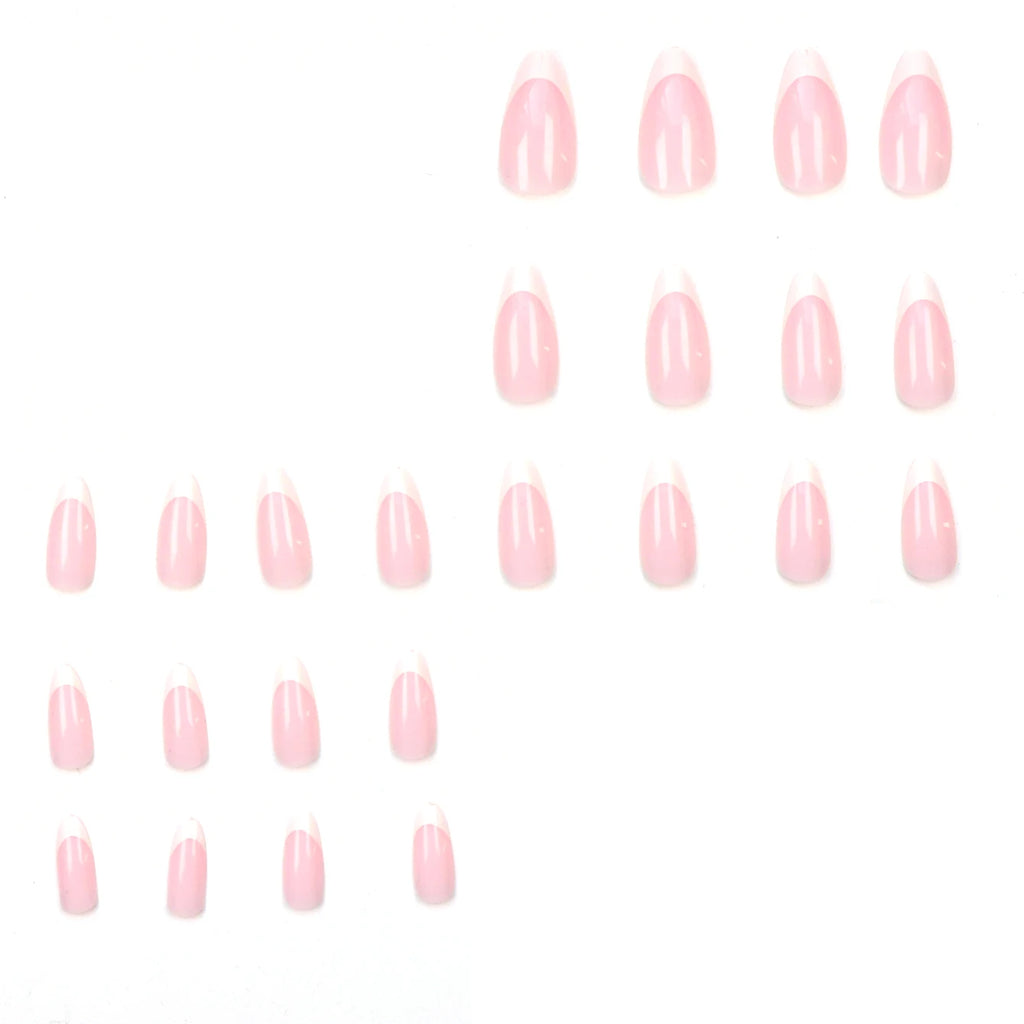 120PCS Press White French Edge Almond False Nails Reusable Acrylic False Nails Whitening Nail Art, Daily Wear Diy