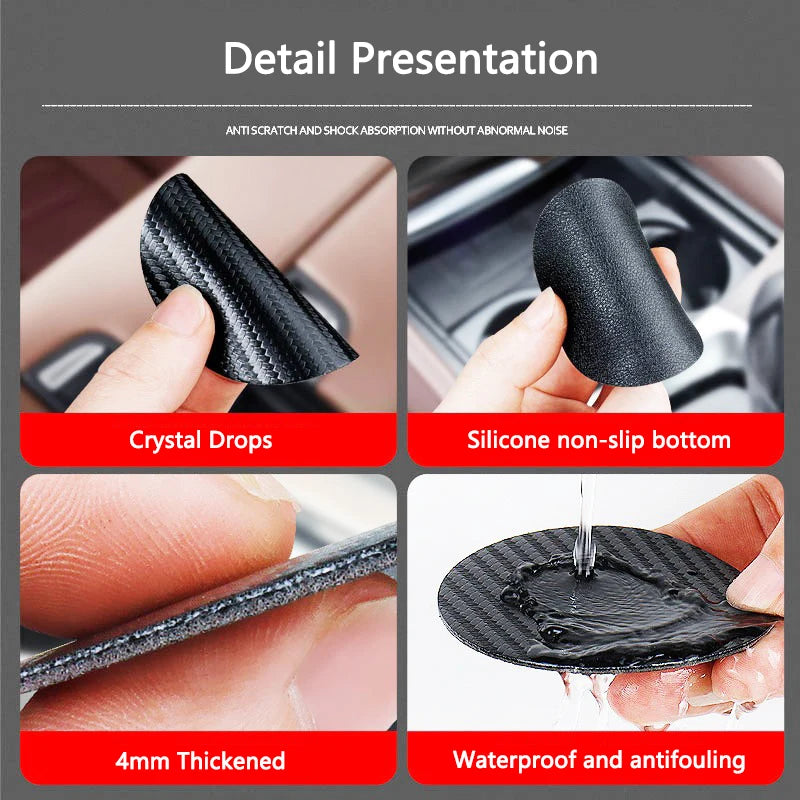 2PCS Car Coaster Water Cup Bottle Anti-slip Mat Leather Pad for Ferrari F430 488 458 F12 Roma 812 F8 599 612 FF F12 berlinetta