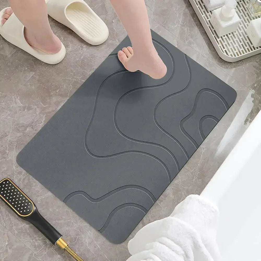 Indoor Diatomite Stone Bath Mat, Soft Diatomite Mud Mat, Water Absorption, Quick-Drying, Entrance Rugs
