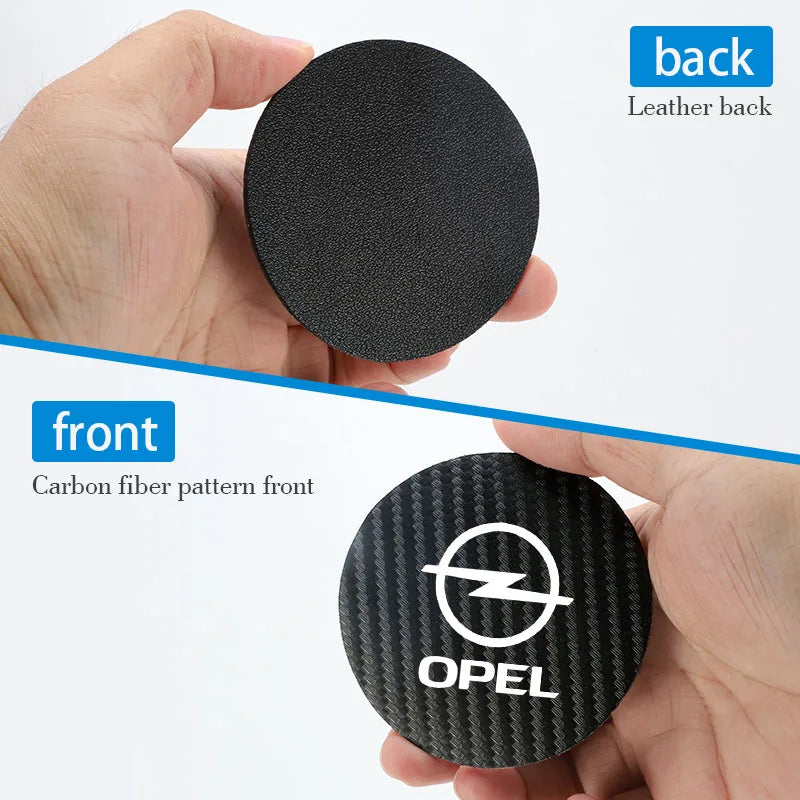 Leather Car Coaster Anti-Slip Water Cup Slot Pad For Opel Astra GTC Insignia Antara Meriva Zafira Vectra Mokka Corsa Grandland