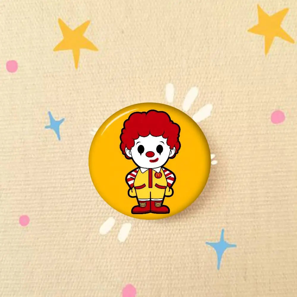Anime Creative Tinplate Soft Button Pins Animal Icon Brooch Lapel Backpack Badge Accessories Pin Hot McDonalds logo Corp