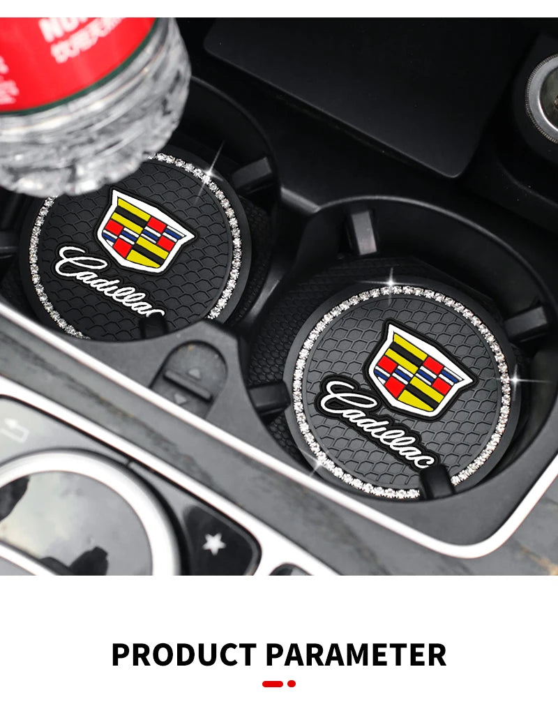 Car Non-slip Water Cup Pad Diamond Rhinestone Bling Decoration For Cadillac Escalade GT4 XT4 ATS XT5 CTS XTS RS Accessories