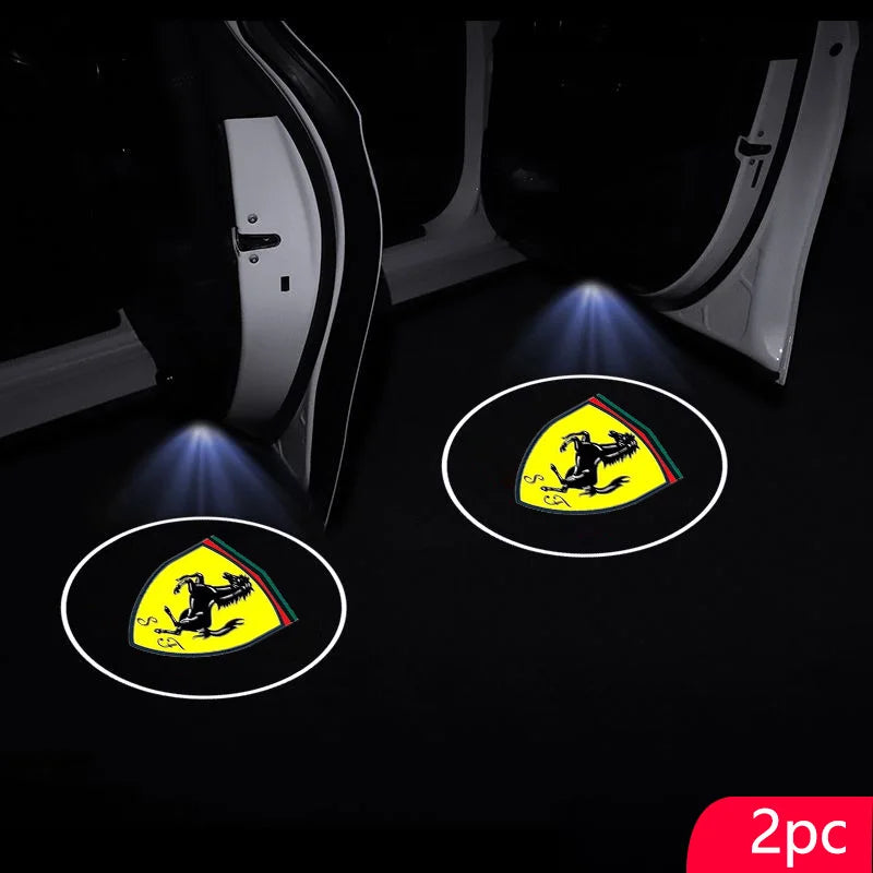 2PCS LED Car Door Welcome Light HD Projector Lamp For Ferrari 308 GT4 328 GTB GTS F355 360 Modena F430 458ltalia 488 Accessories