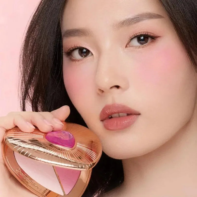 Charlotte Tilbury Shimmer Makeup Air Cushion Lightweight Moisture Oil Control Two Color Heart Shape Powder Blusher Unique Design
