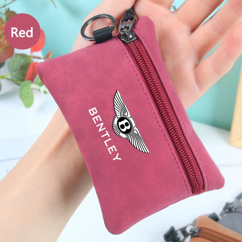 Portable Suede Car Key Bag Zipper Wallets Card Coins Pouchs For Bentley Flying Spur Continental GT Bentayga Mulsanne Accessories