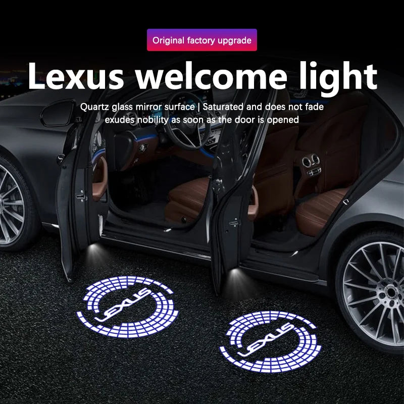 LED Car Door Logo Projector Ghost Shadow Welcome Light For Lexus ES250 ES300 ES350 RX300 LX470 LX570 ES RX GX UX RC Accessories