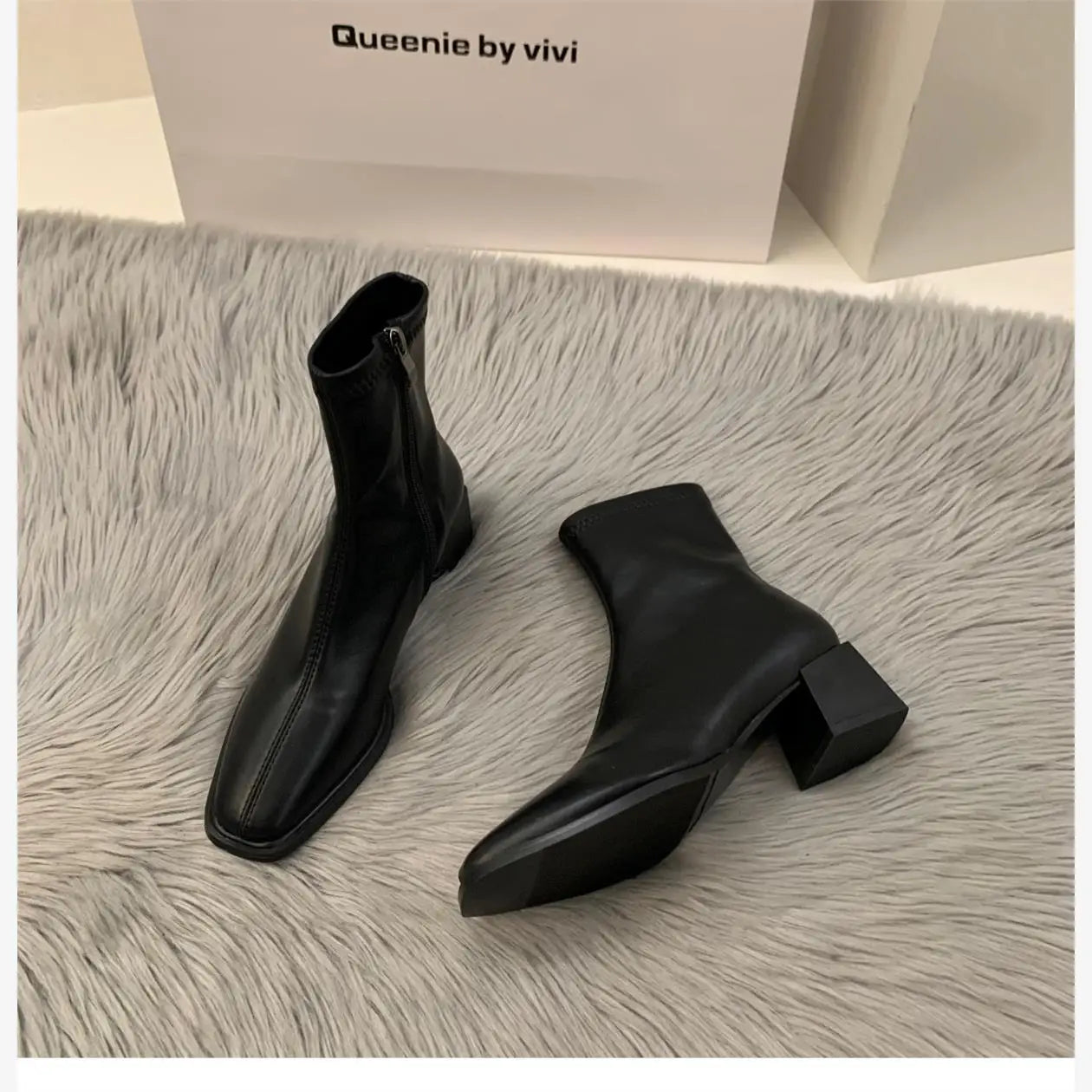 Women's High Heel Leather Boots ort Faion Boots Street Sle Me  PU Upper Spring Autumn Season Thi Heel