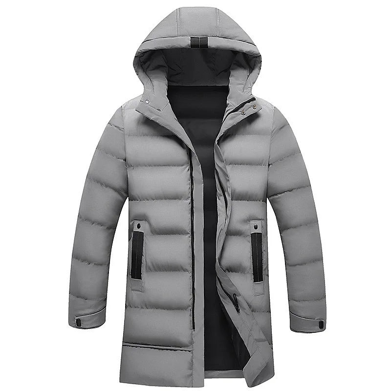Mens Winter Coat Thickened Cotton Jacket Hooded Long Parkas Warm Windproof Outdoor Casual Jackets for Men Fashion 2025