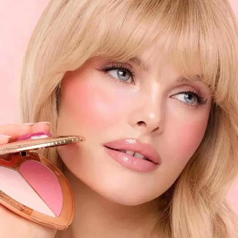 Charlotte Tilbury Shimmer Makeup Air Cushion Lightweight Moisture Oil Control Two Color Heart Shape Powder Blusher Unique Design