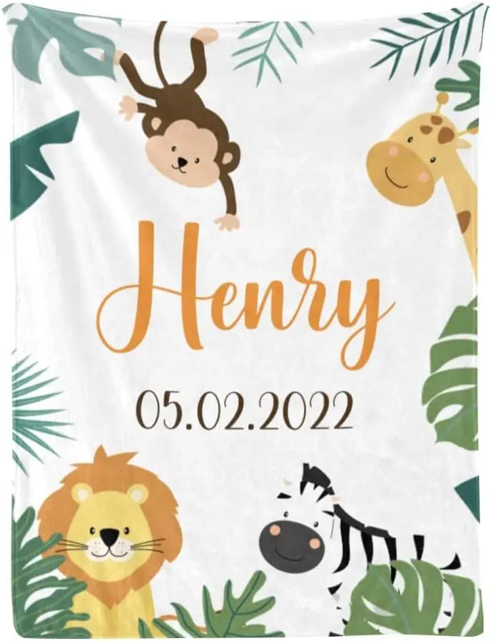 Personalized Baby Blankets with Name - Baby Blankets for Boys - Custom Baby Swaddle Blanket
