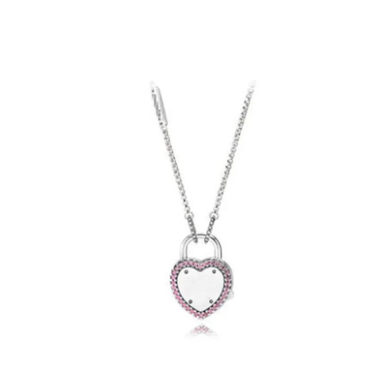 Exquisite 100% 925 sterling silver eternal heart-shaped circular pendant necklace for women DIY jewelry Valentine's Day gift