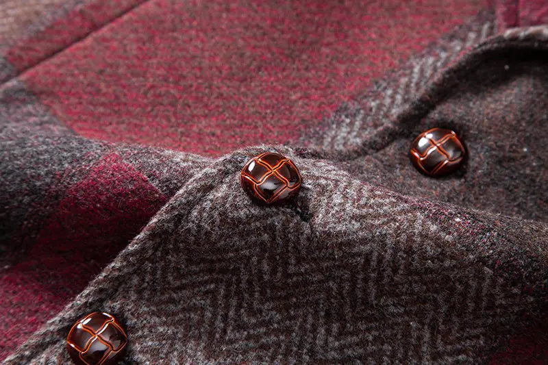 Men's Fashionable Retro Patchwork Collarless Plaid Vest Autumn Winter European Size Slim Fit Single Button Casual Youth Trend