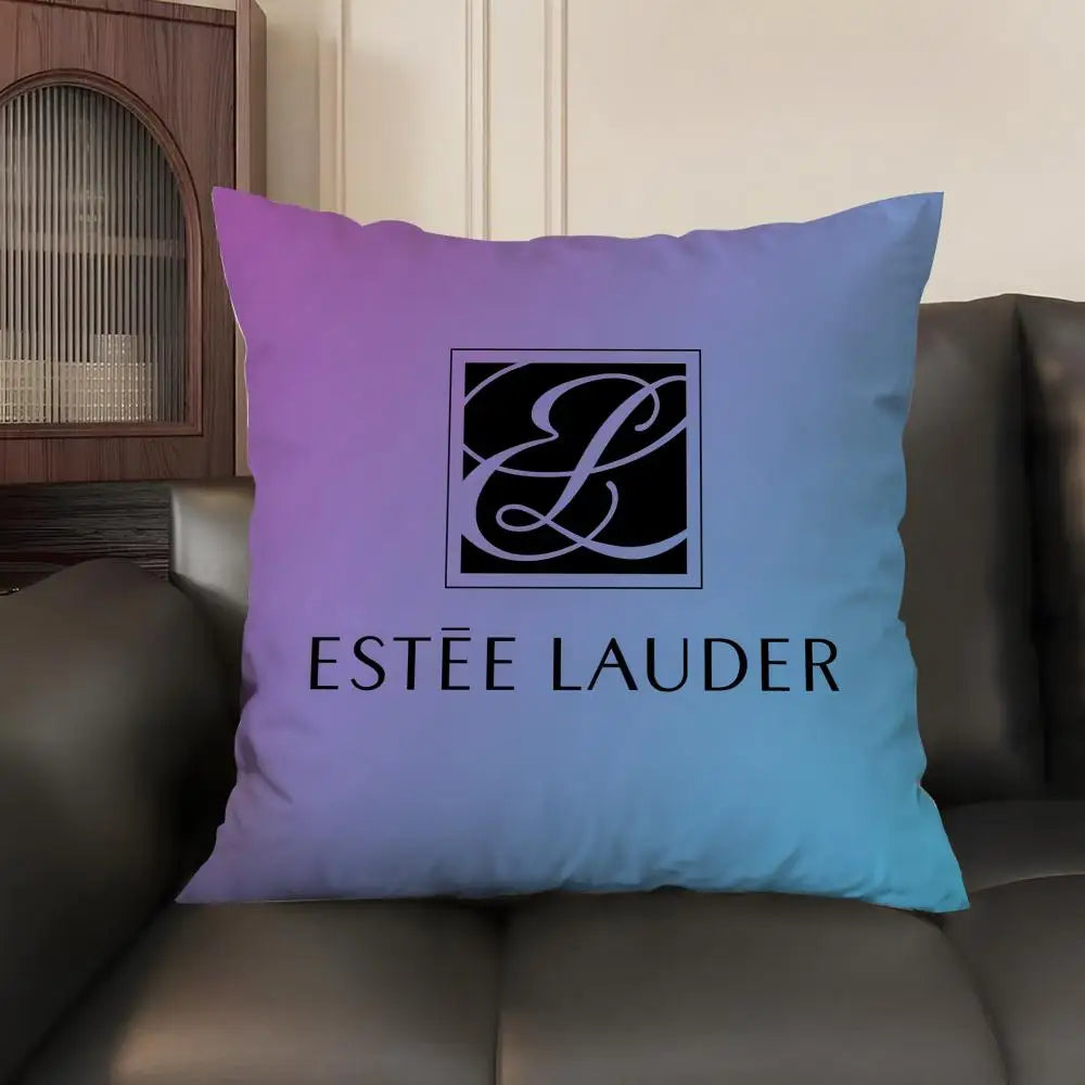 Luxury E-Estee l-Lauder Cushion Cover Elegant Comfort Pillowcase Sofa Bed Double-sided Printed Invisible Zipper Home Decor
