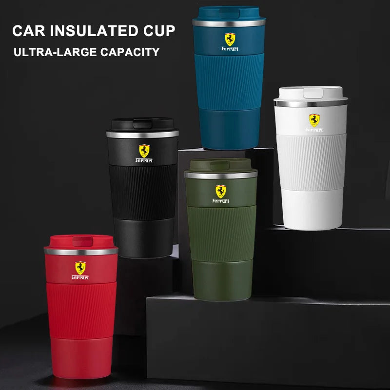 F1 Ferrari Car Emblem Stainless Steel Thermals Mug Coffee Water Cup For Ferrari Roma 488 Portofino F8 Roma Spider SF90 Superfast