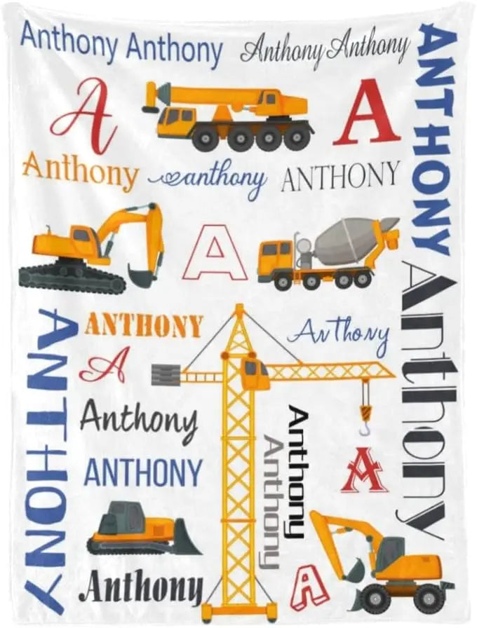 Personalized Baby Blankets with Name - Baby Blankets for Boys - Custom Baby Swaddle Blanket